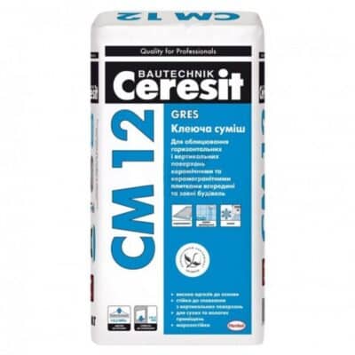 CM 12/25 кг  Клеюча суміш для керамогранітної плитки Gres